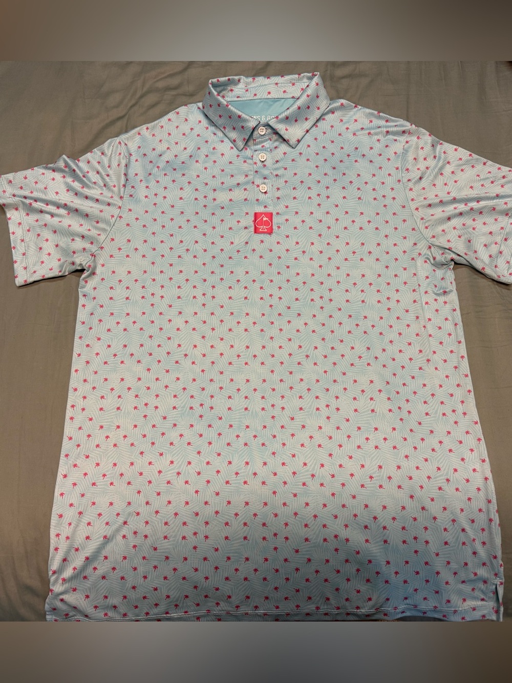 Men's Pins & Aces Palm Tree Golf Polo
